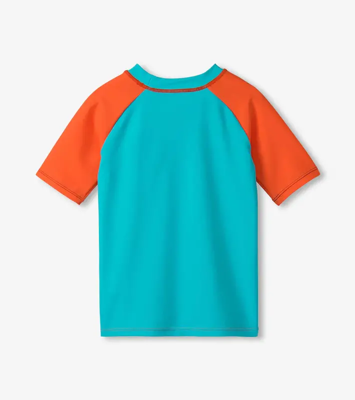 Hatley Hatley Short Sleeve Rashguard Shark Blue Curacao