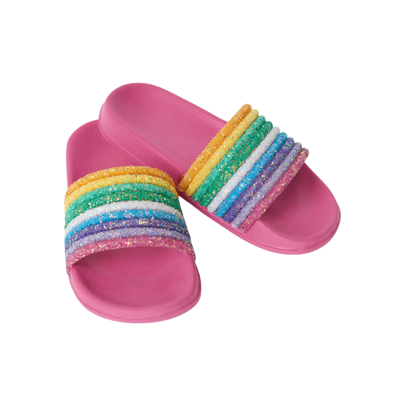 Hatley Hatley Slide On Sandals Over The Rainbow Carmine Rose
