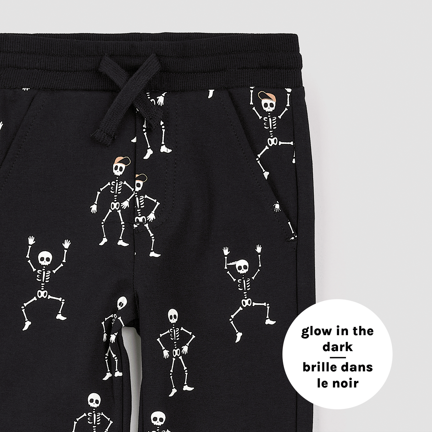 Miles Label Miles Label Knit Pant Glow In The Dark Skeletons Black