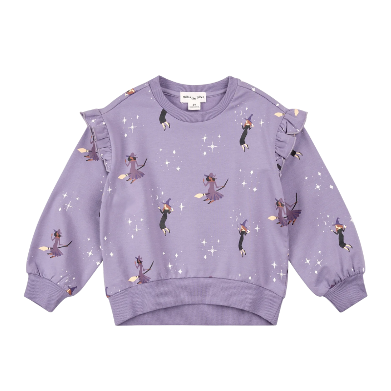 Miles Label Miles Label L/S Knit Sweatshirt Glow In The Dark Witches Purple