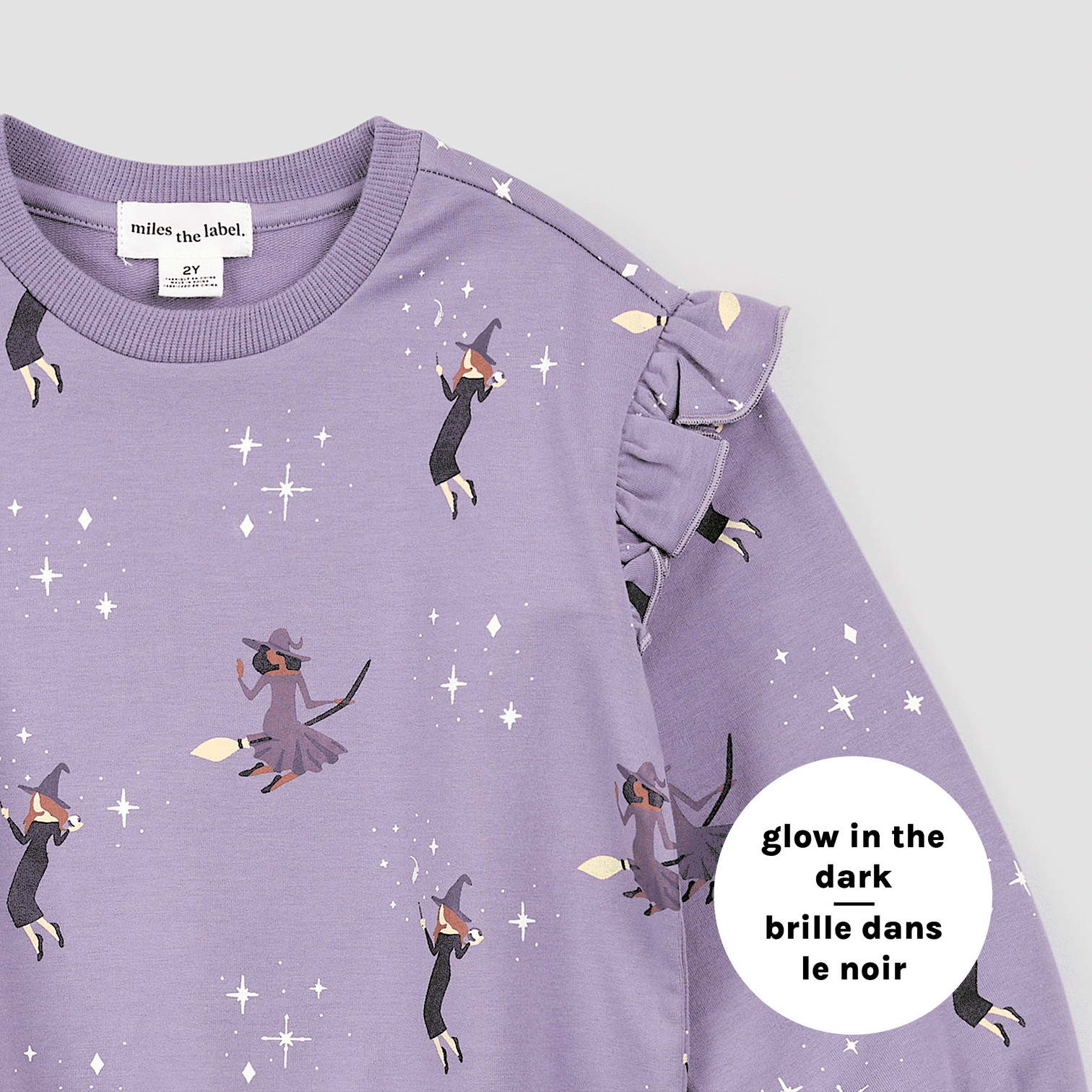 Miles Label Miles Label L/S Knit Sweatshirt Glow In The Dark Witches Purple