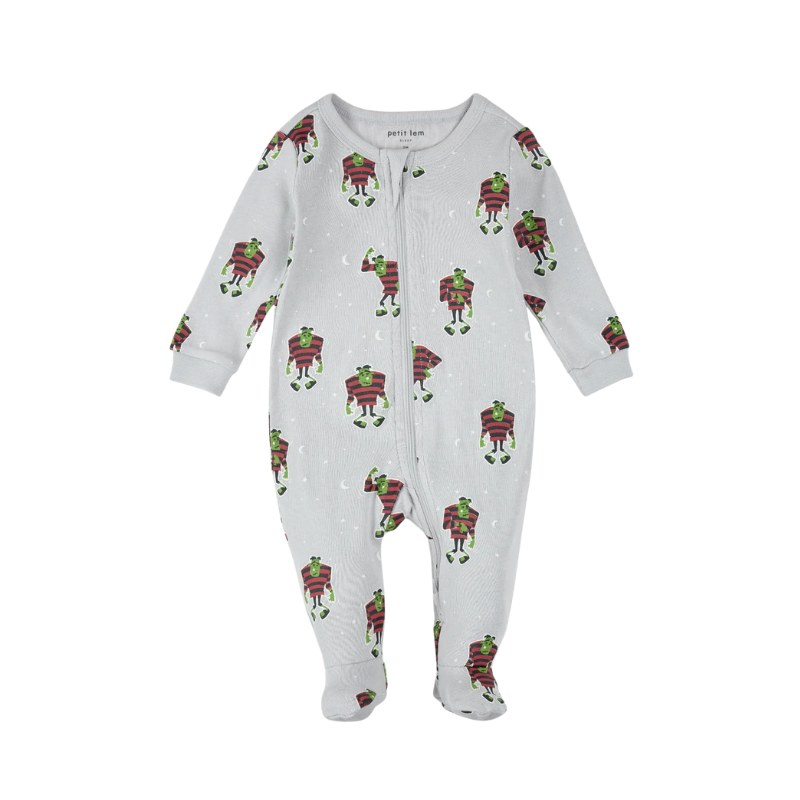 Petit Lem Petit Lem  Sleeper Glow In The Dark Frankenstein Light Grey
