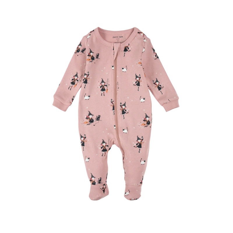 Petit Lem Petit Lem Glow in The Dark Witches Sleeper Pink