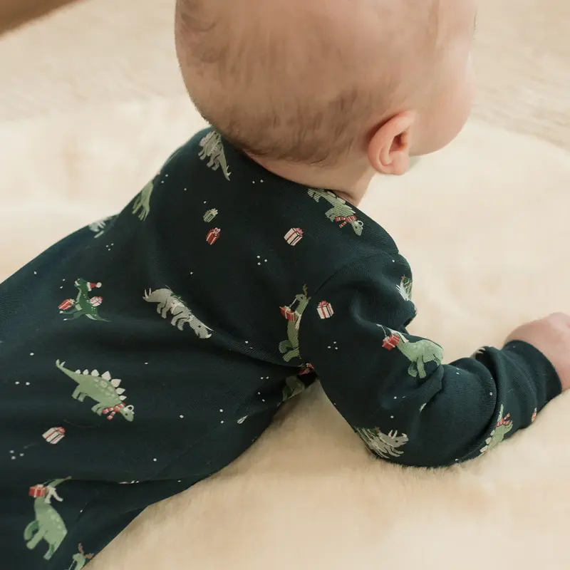Petit Lem Petit Lem SleeperAOP Christmas Dinos Navy