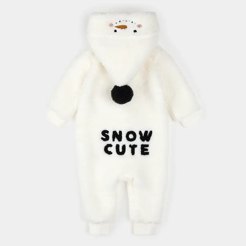 Petit Lem Petit Lem Playsuit Snow Cute Snowman Off White