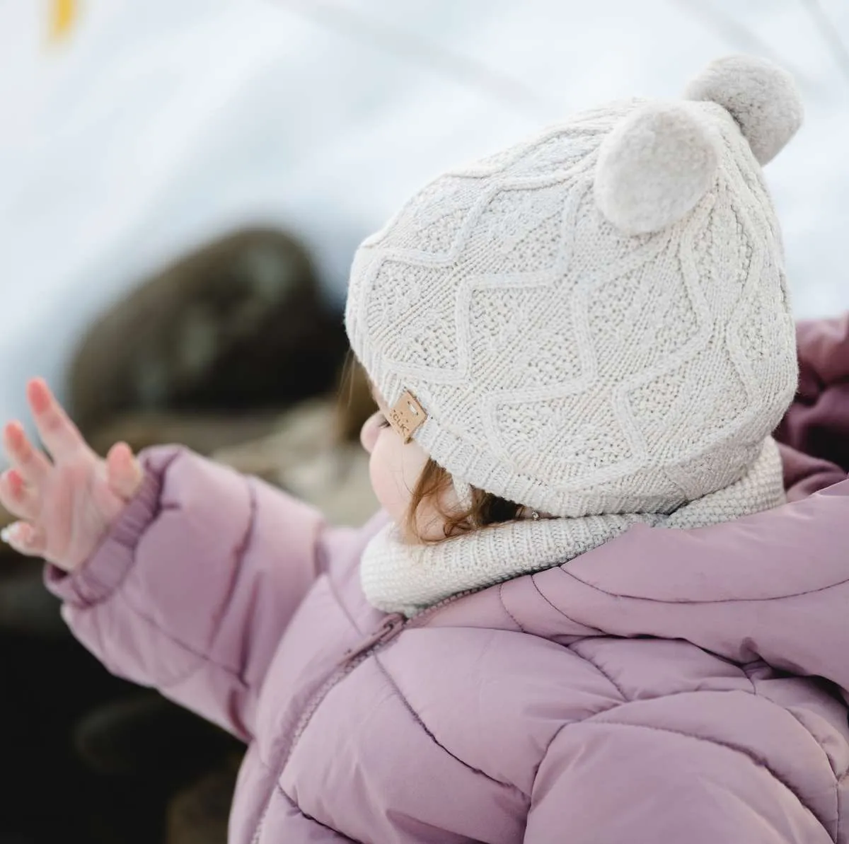 CaliKids Calikids Soft Touch Knit Pom Hat Moonbeam