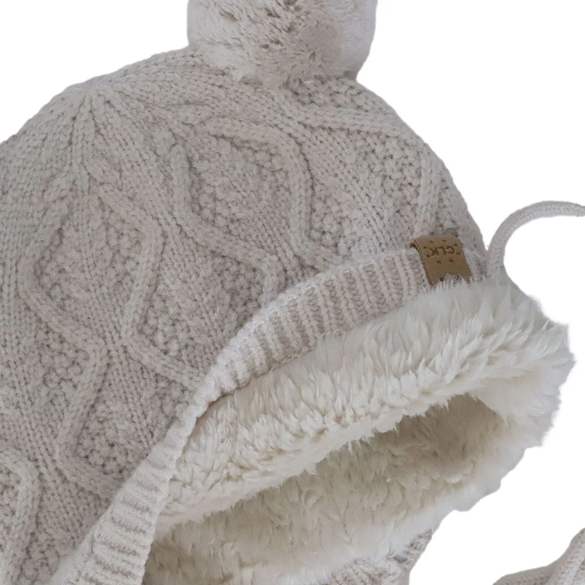 CaliKids Calikids Soft Touch Knit Pom Hat Moonbeam