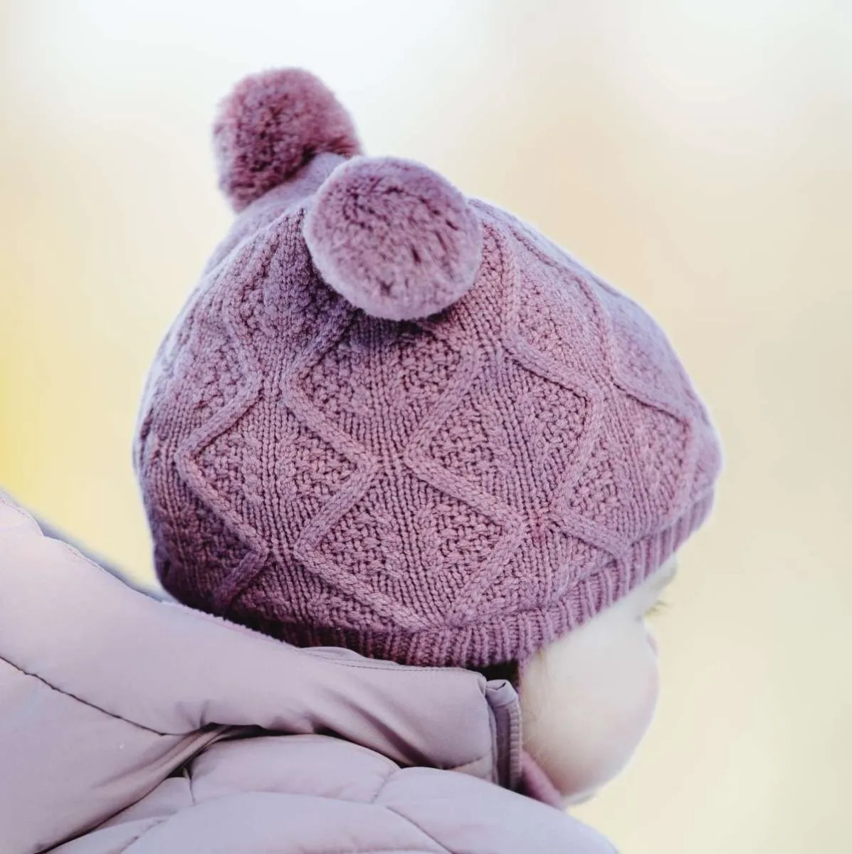 CaliKids Calikids Soft Touch Knit Pom Hat Nostalgic Rose