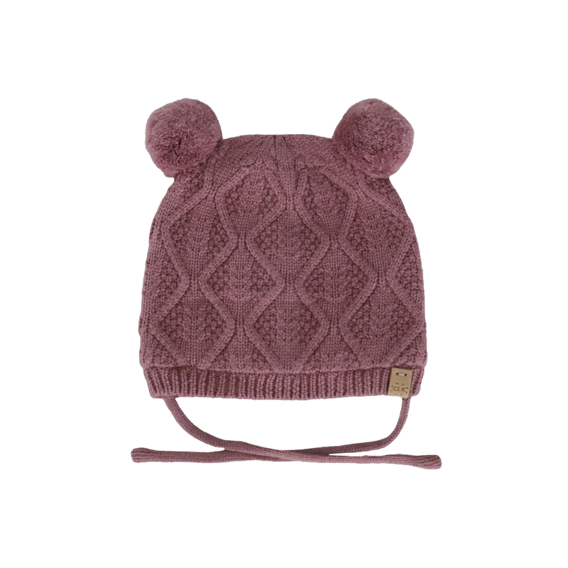 CaliKids Calikids Soft Touch Knit Pom Hat Nostalgic Rose