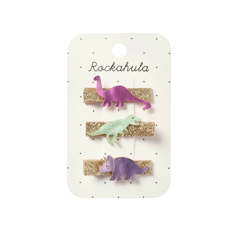 Rockahula Rockahula Bar Clips Shimmer Dinosaur
