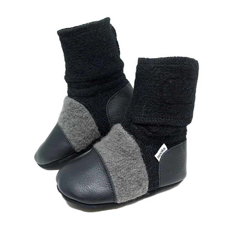 Nooks Nooks Felted Wool Booties Eclipse