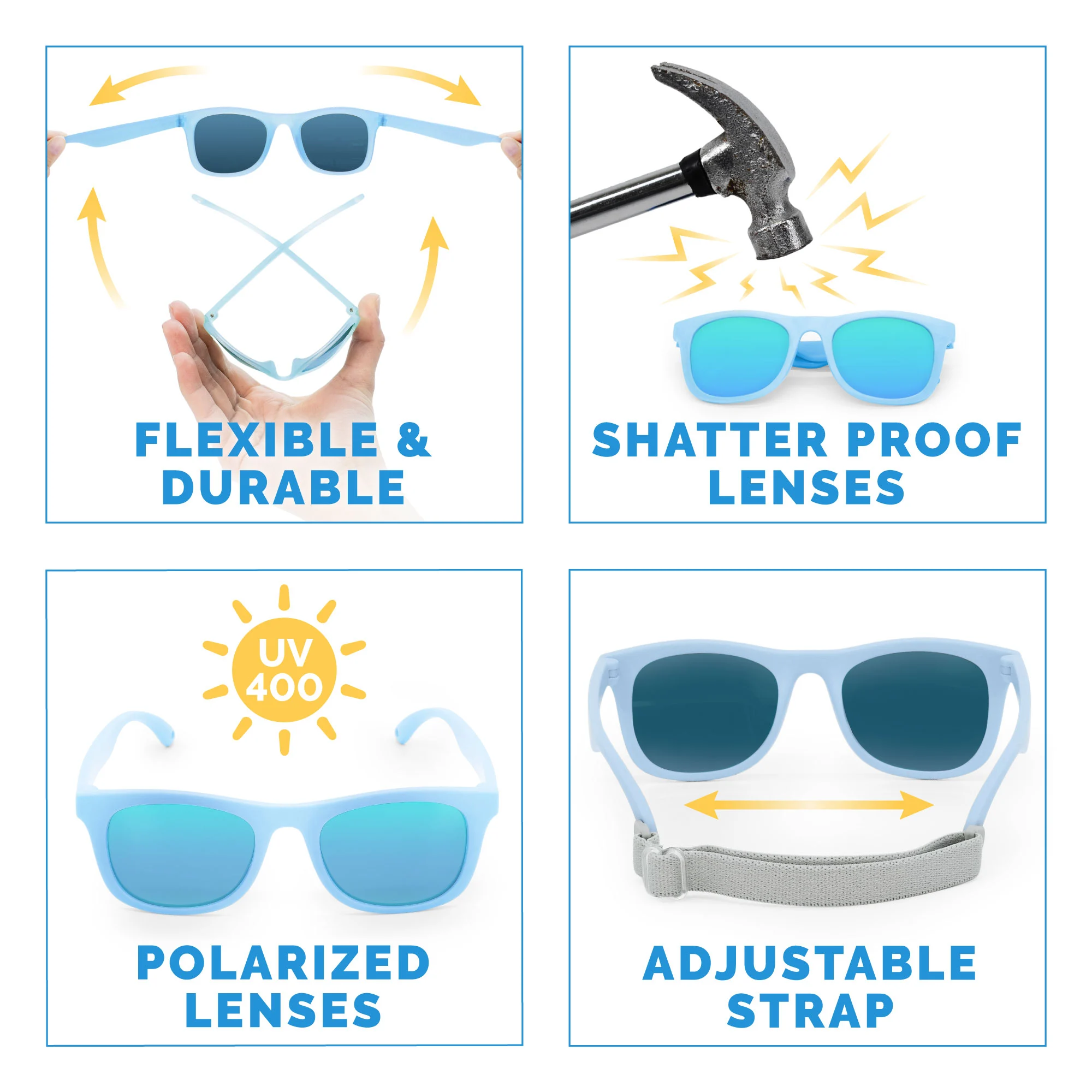 Jan & Jul Jan & Jul Polarized Sunglasses Frosty Blue