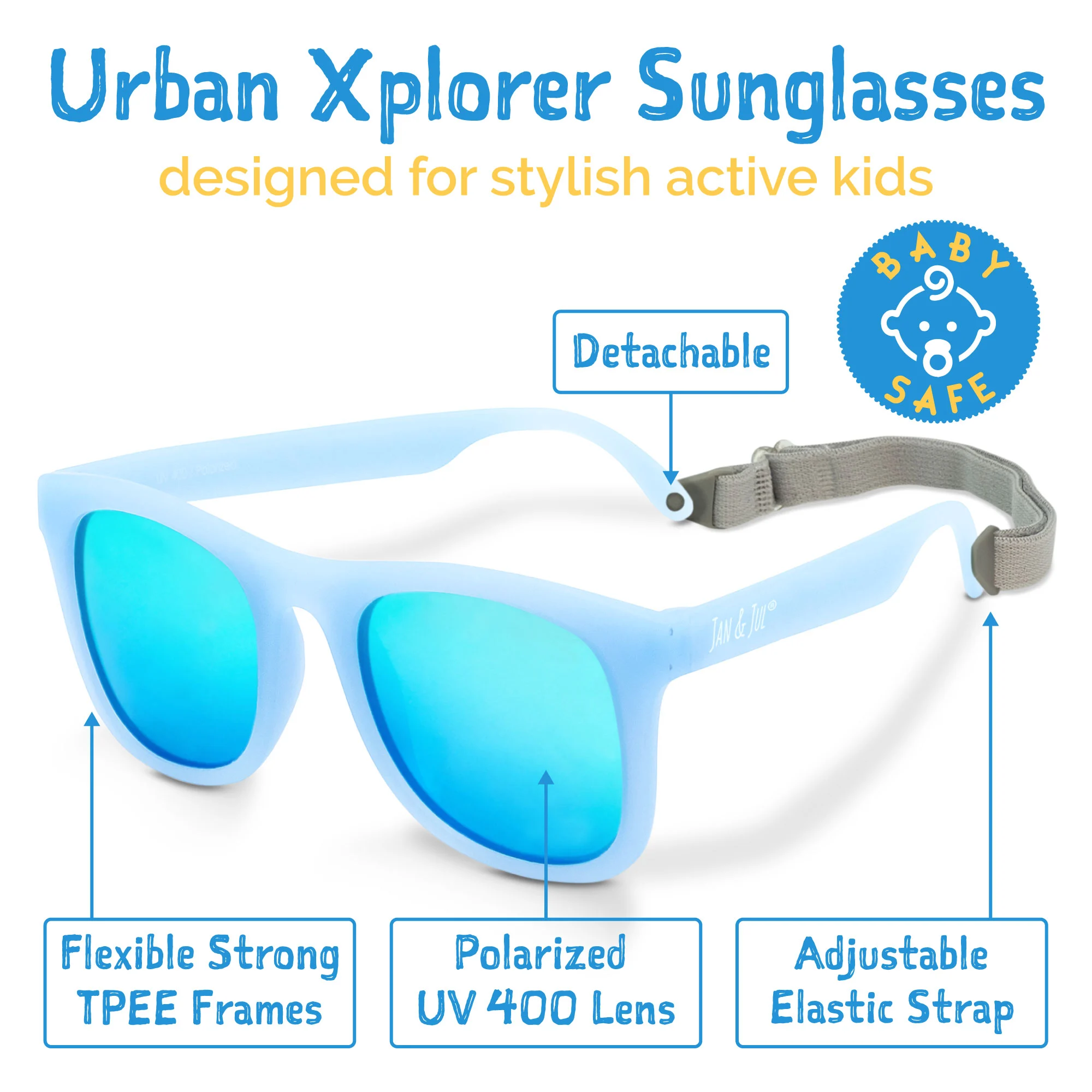 Jan & Jul Jan & Jul Polarized Sunglasses Frosty Blue