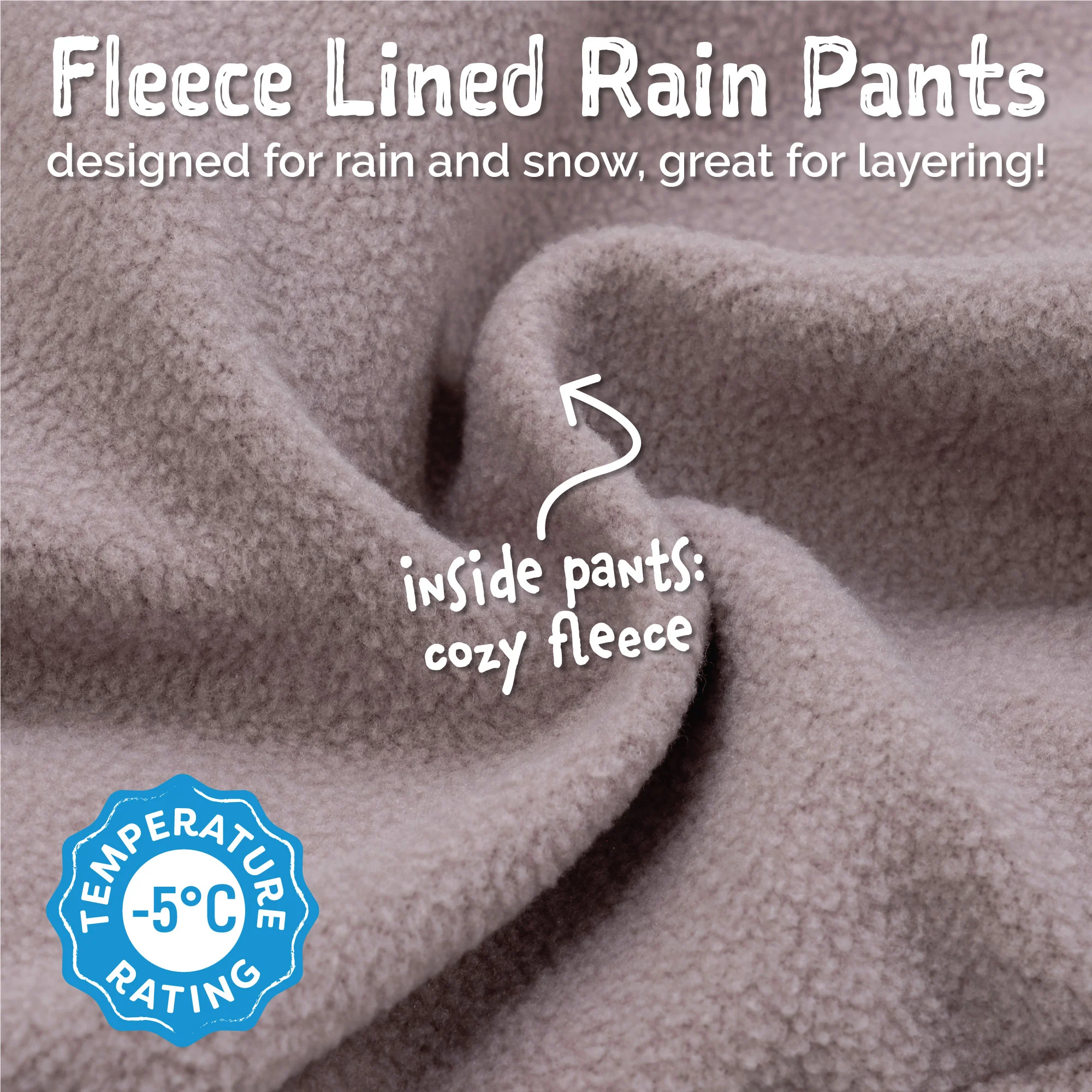 Jan & Jul Jan & Jul Fleece Lined Rain Pants Black