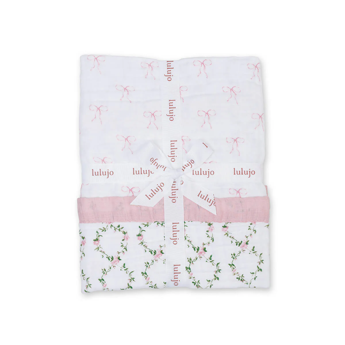 Lulujo Lulujo Classic Cotton Quilt Bows & Rose Trellis