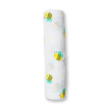Lulujo Lulujo Muslin Swaddle Bumbling Bee 47" x 47"