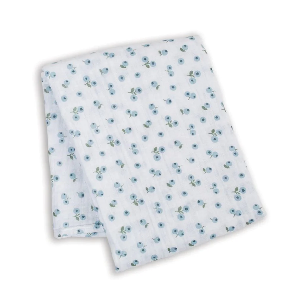 Lulujo Lulujo Muslin Swaddle Blueberries 40" x 40"