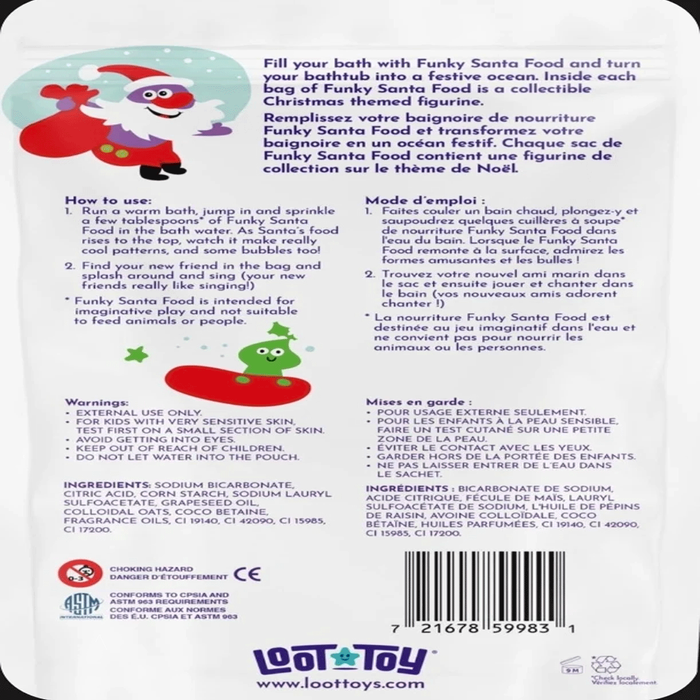 Loot Toy Loot Foaming Bath Salts Funky Santa Food