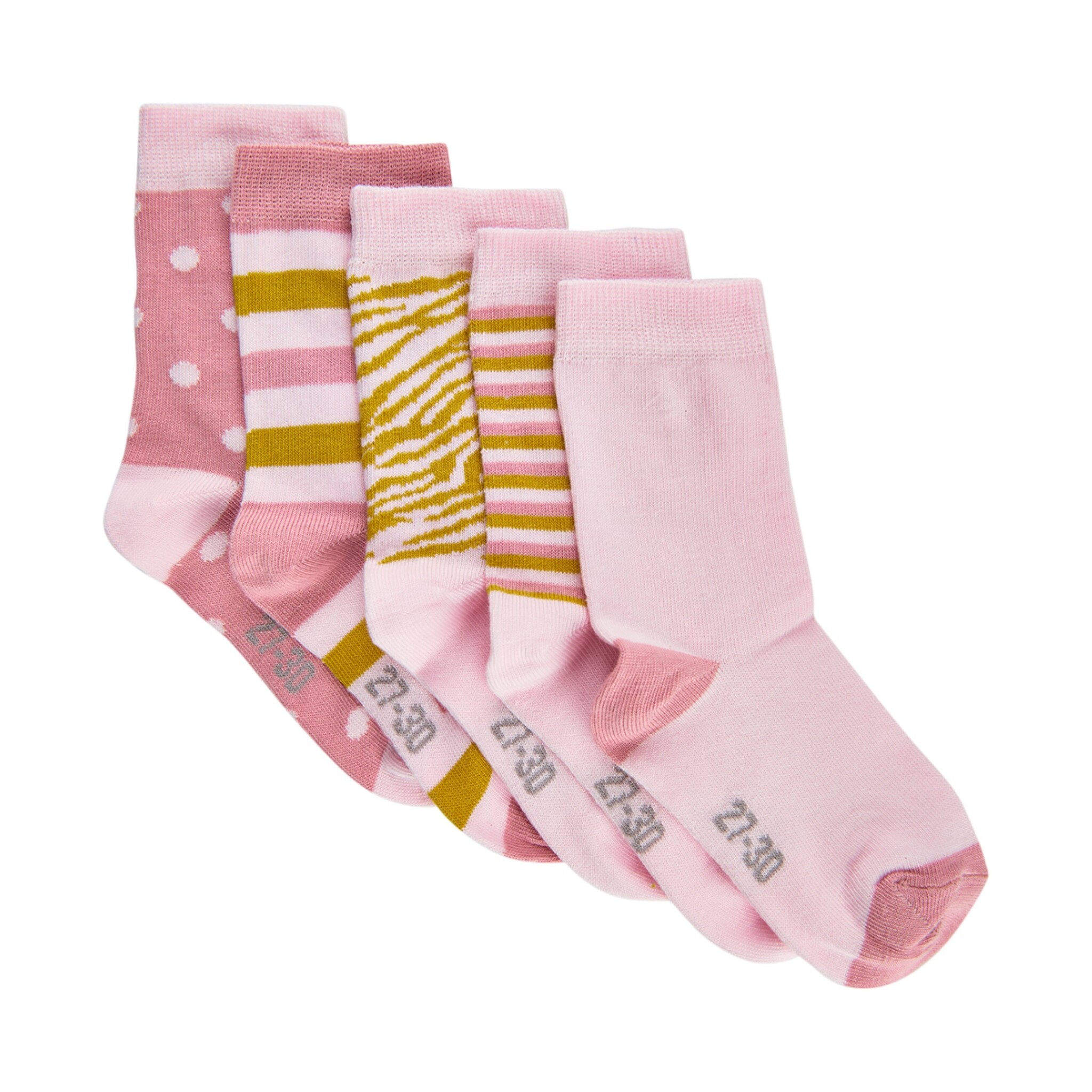 Creations Robo Patterned Socks Light Rose 5pk
