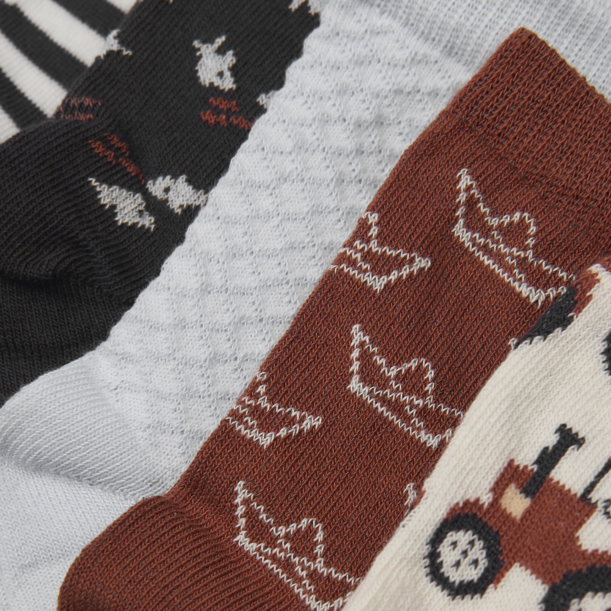 Creations Robo Patterned Socks Tortoise Shell 5pk