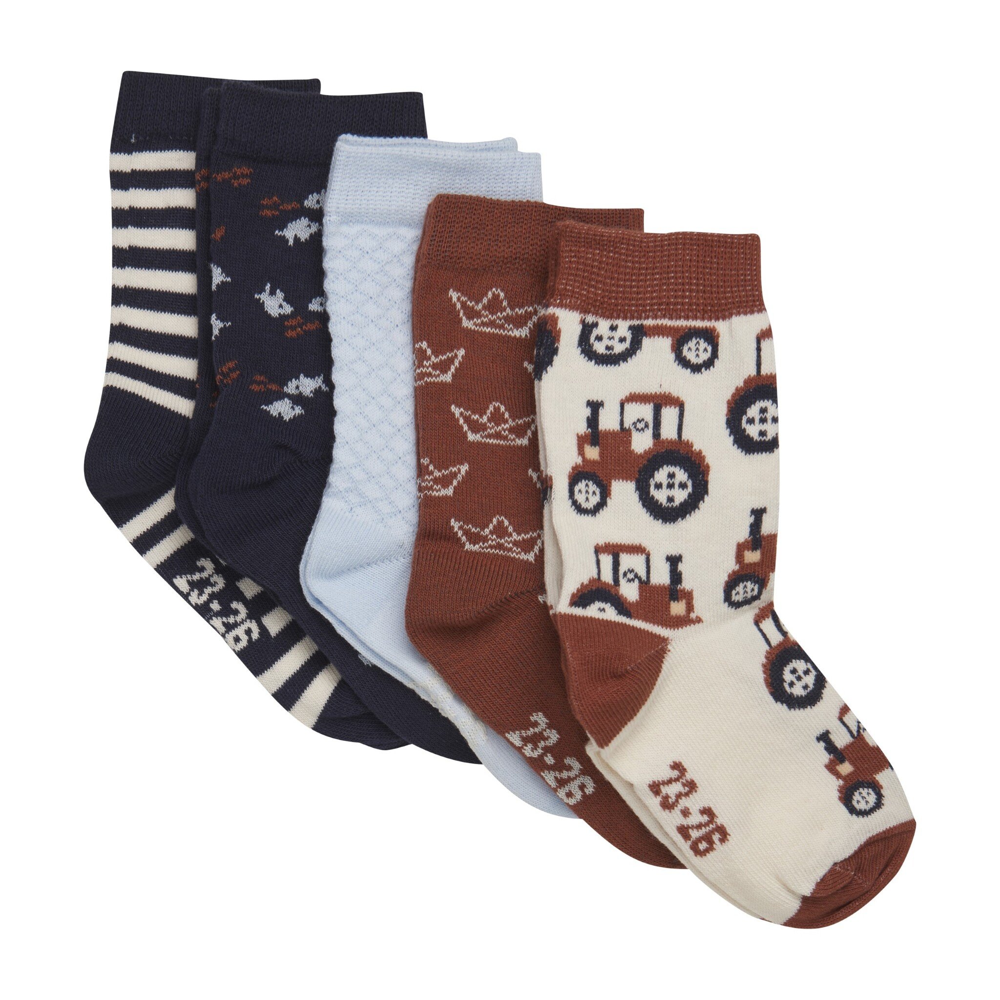 Creations Robo Patterned Socks Tortoise Shell 5pk