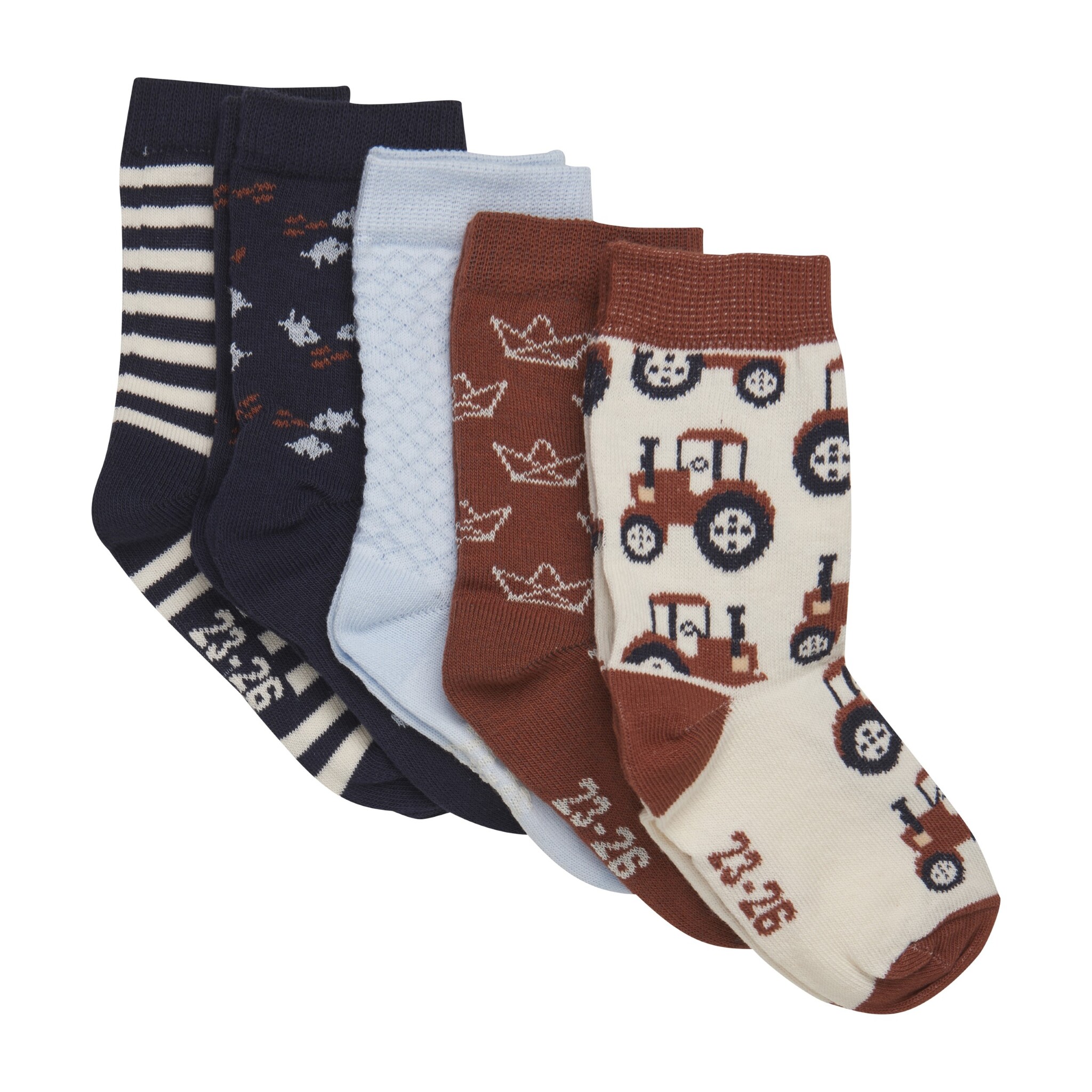 Creations Robo Patterned Socks Tortoise Shell 5pk