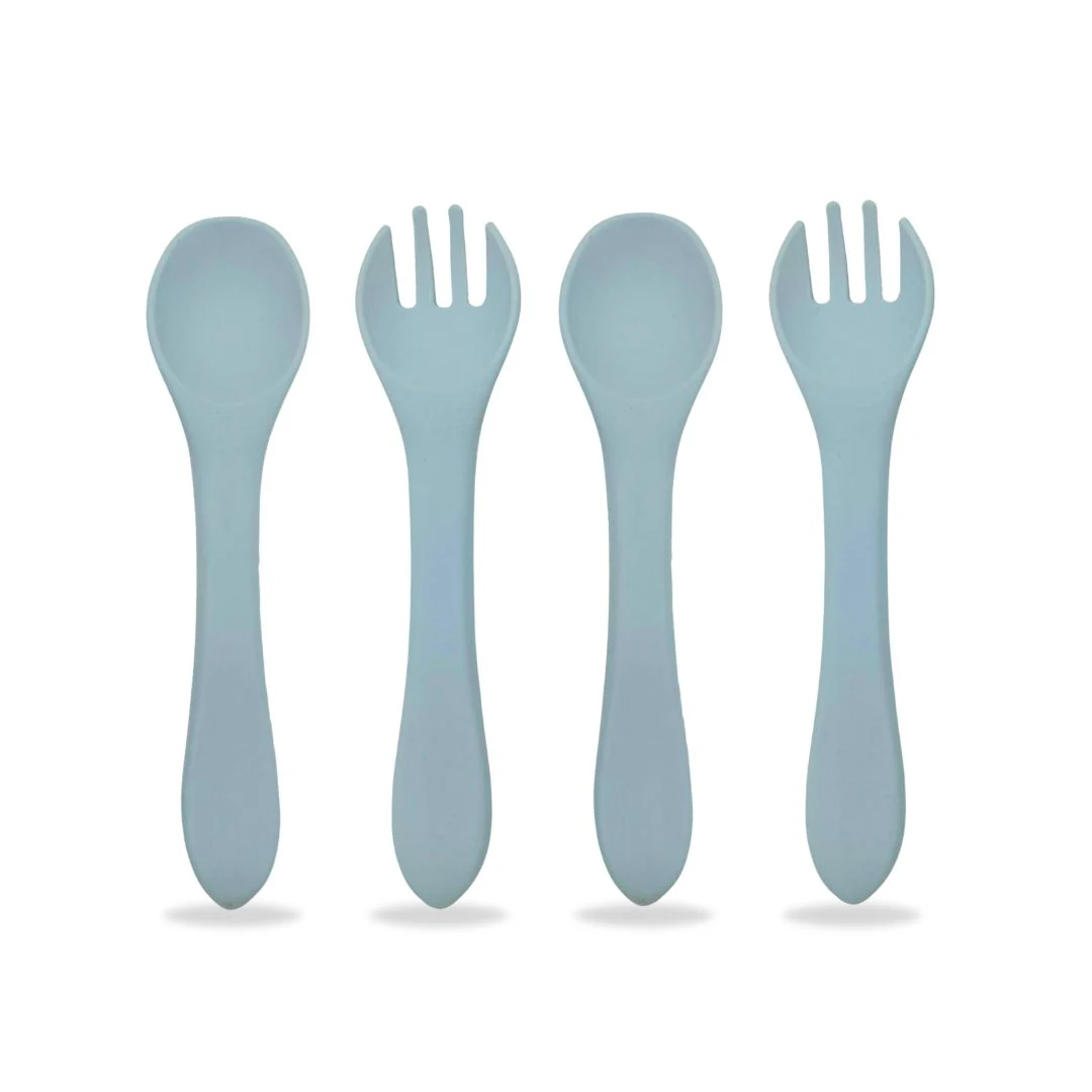 Baby Bliss Baby Bliss Baby Silicone Spoon Fork Set