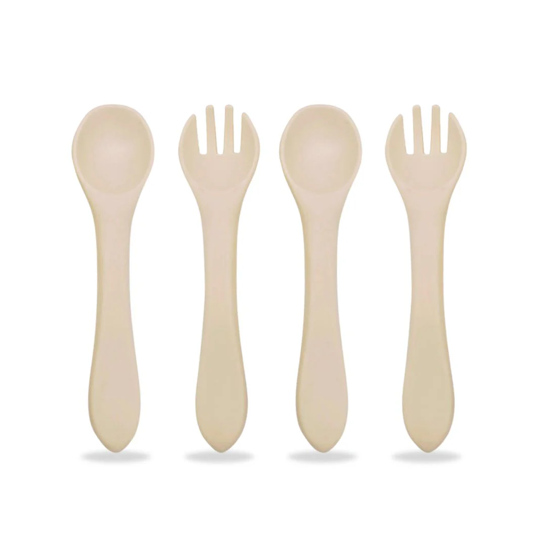 Baby Bliss Baby Bliss Baby Silicone Spoon Fork Set