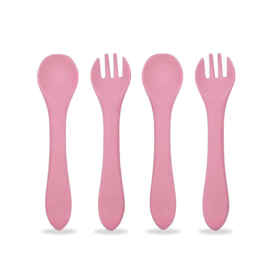 Baby Bliss Baby Bliss Baby Silicone Spoon Fork Set
