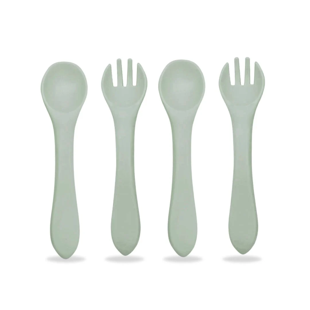 Baby Bliss Baby Bliss Baby Silicone Spoon Fork Set