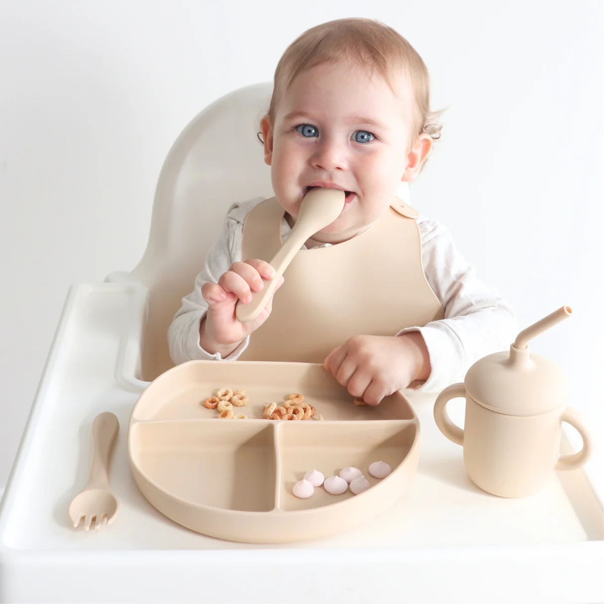 Baby Bliss Baby Bliss Baby Silicone Spoon Fork Set
