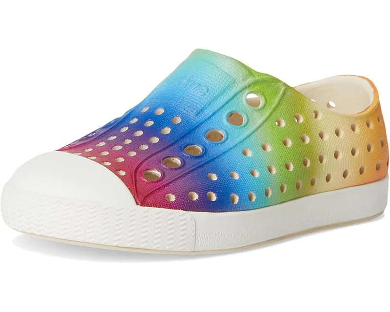 Native Native Jefferson Print Bone White/ Shell White/ Rainbow Gradient