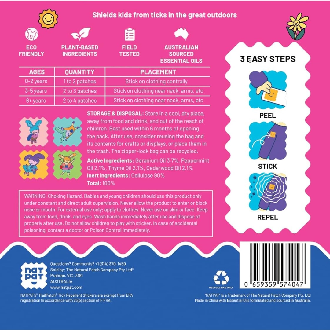 NATPAT NatPat Trailpatch Tick Repellent Stickers