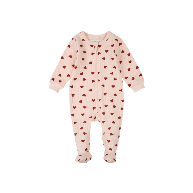 Petit Lem Petit Lem Sleeper AOP Hearts Light Pink