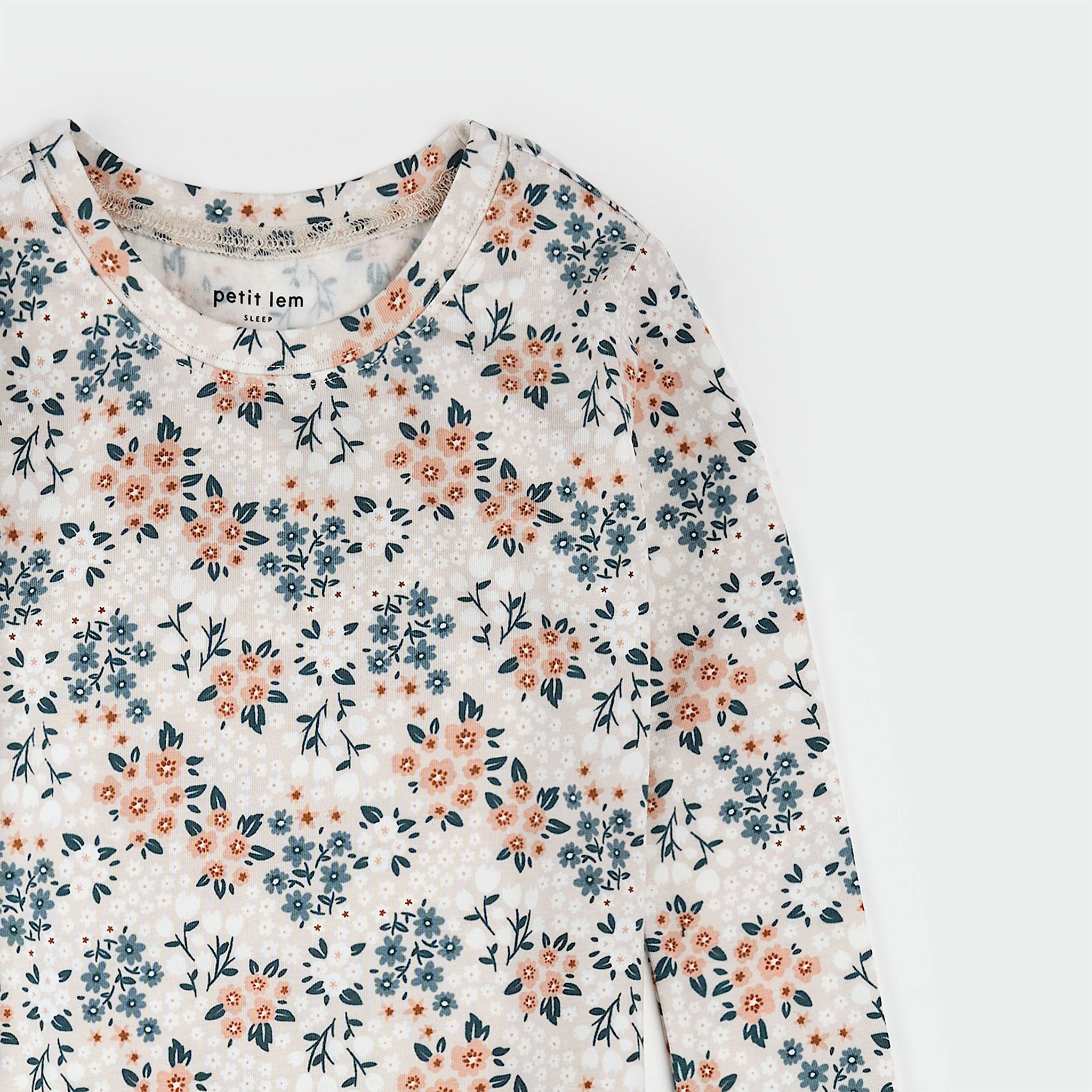 Petit Lem Petit Lem 2PC L/S Pajamas AOP Floral Beige