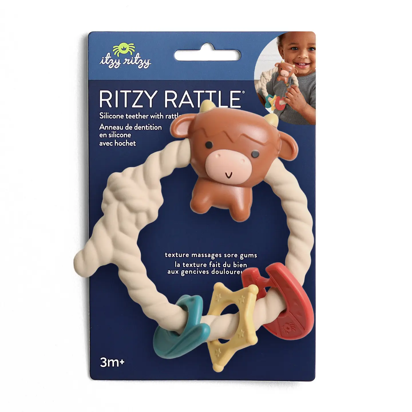 Itzy Ritzy Itzy Ritzy Rattle Silicone Teether Highland Cow 3M+