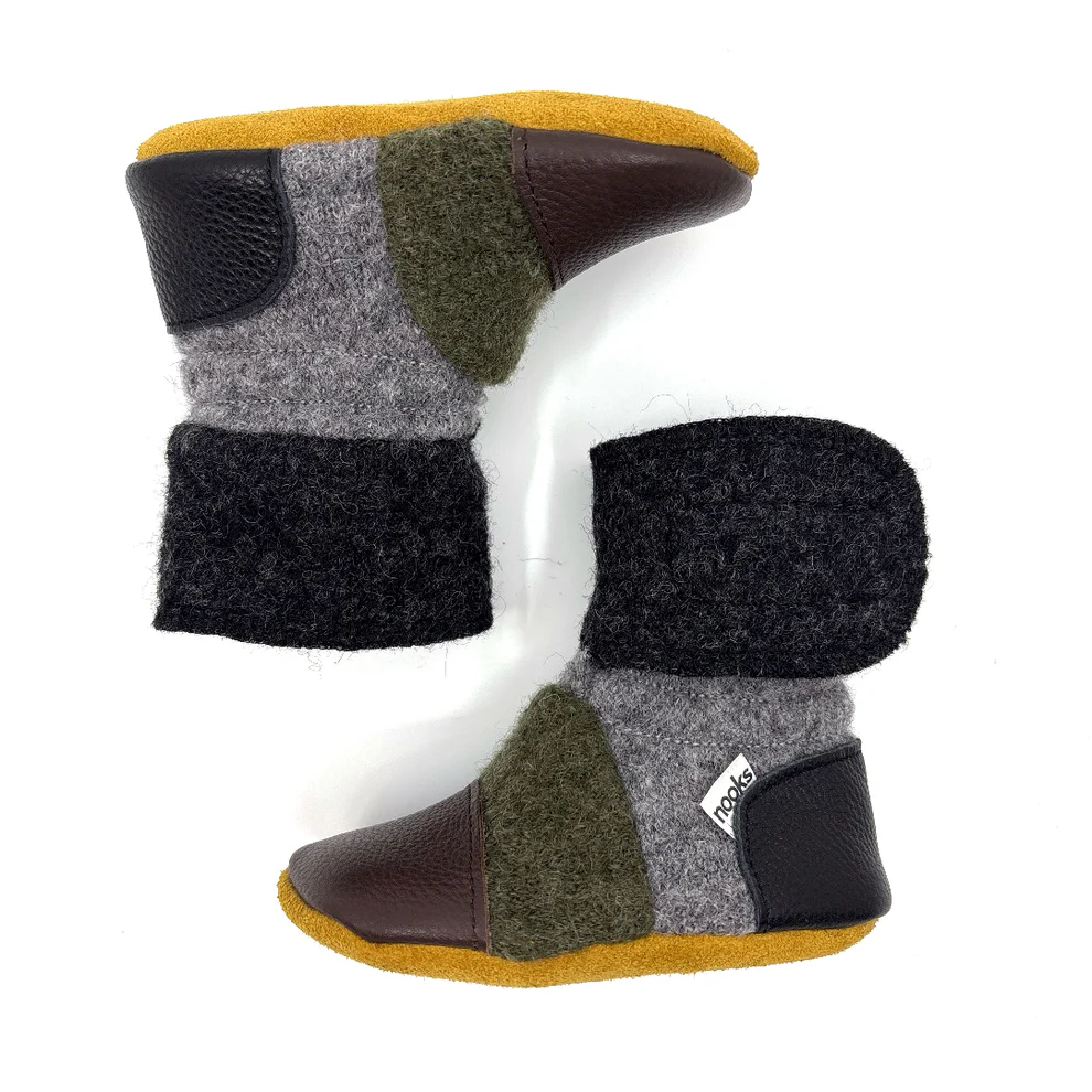 Nooks Nooks Felted Wool Booties Kelp