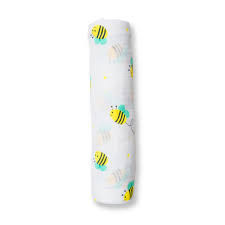 Lulujo Lulujo Muslin Swaddle Bumbling Bee 47" x 47"