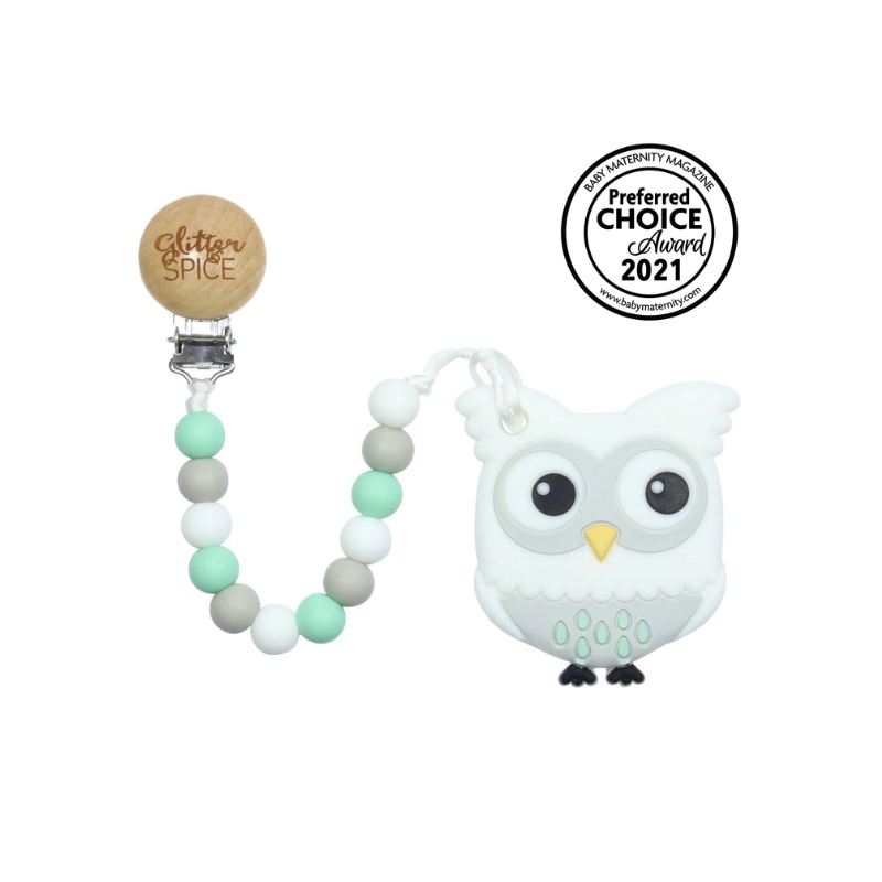 Glitter & Spice Glitter & Spice Teether Owl Mint