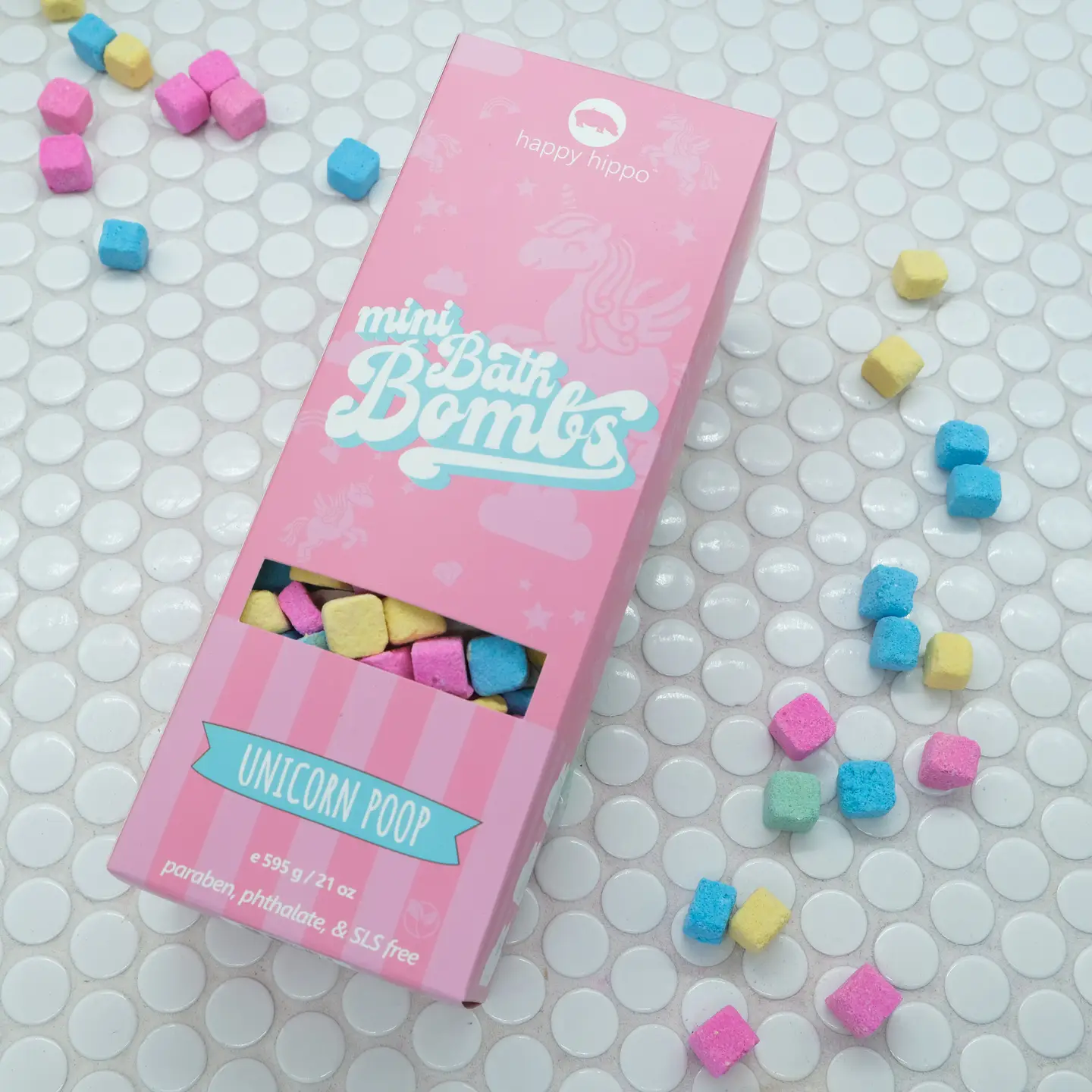 Happy Hippo Bath Happy Hippo Unicorn Poop Mini Bubble Bombs 595g