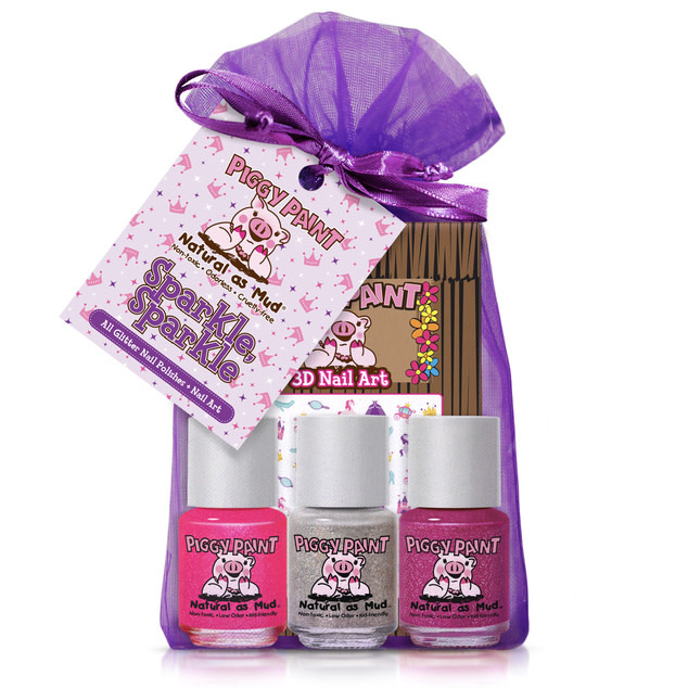 Piggy Paint Piggy Paint Sparkle, Sparkle! Gift Set 3 polish & Nail Art
