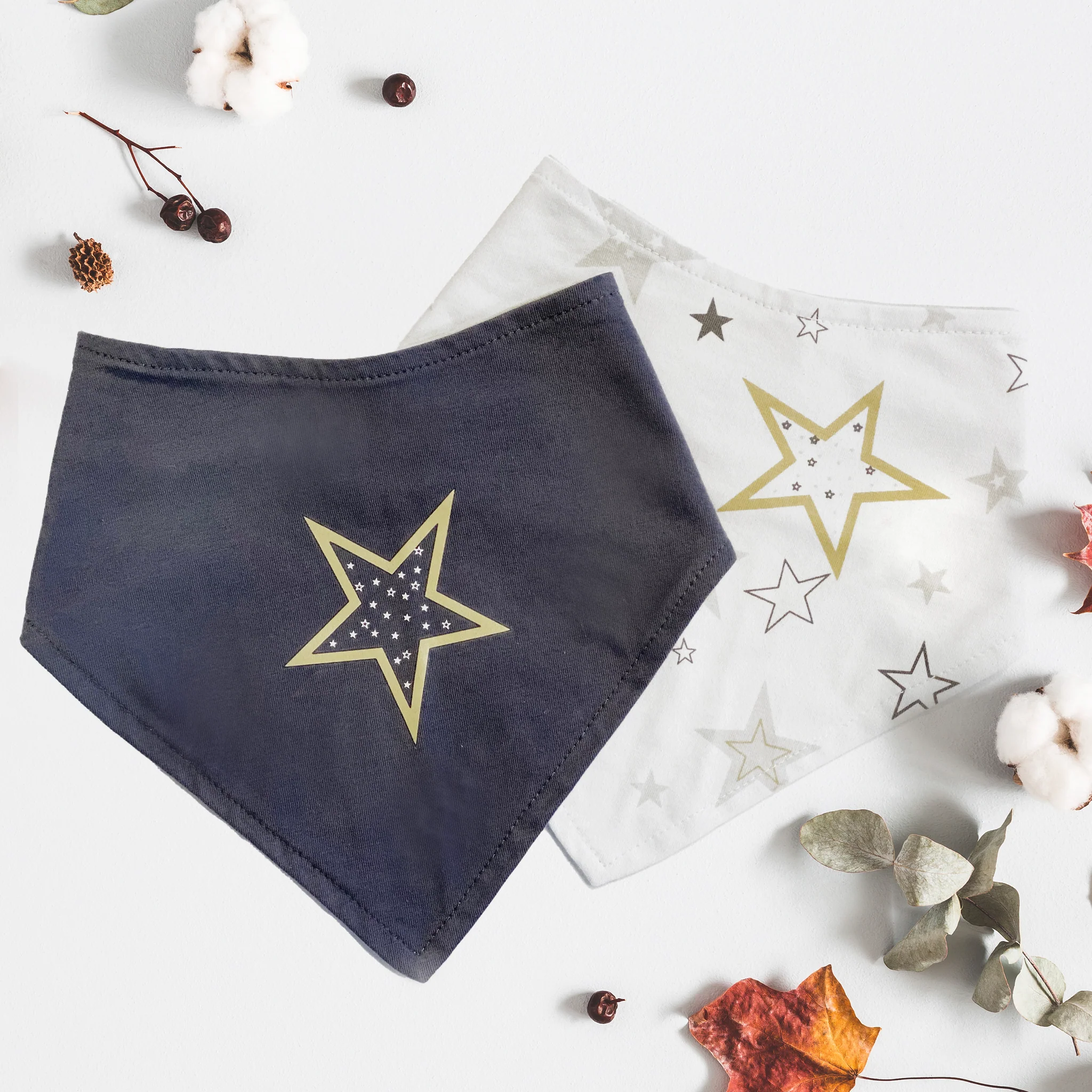 Kushies Kushies Dribble Bib Bandana Star 2pk 6m+