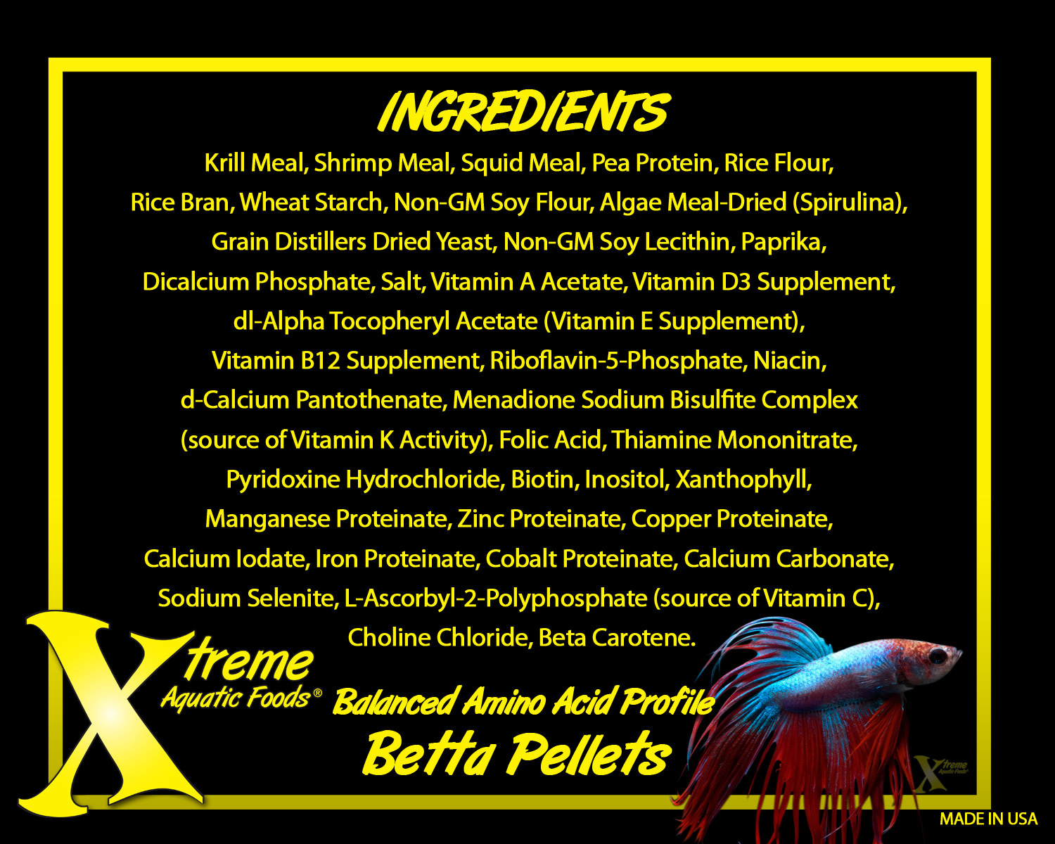 Xtreme Betta Pellets 1 mm - Bobby G's Pro Aquarium