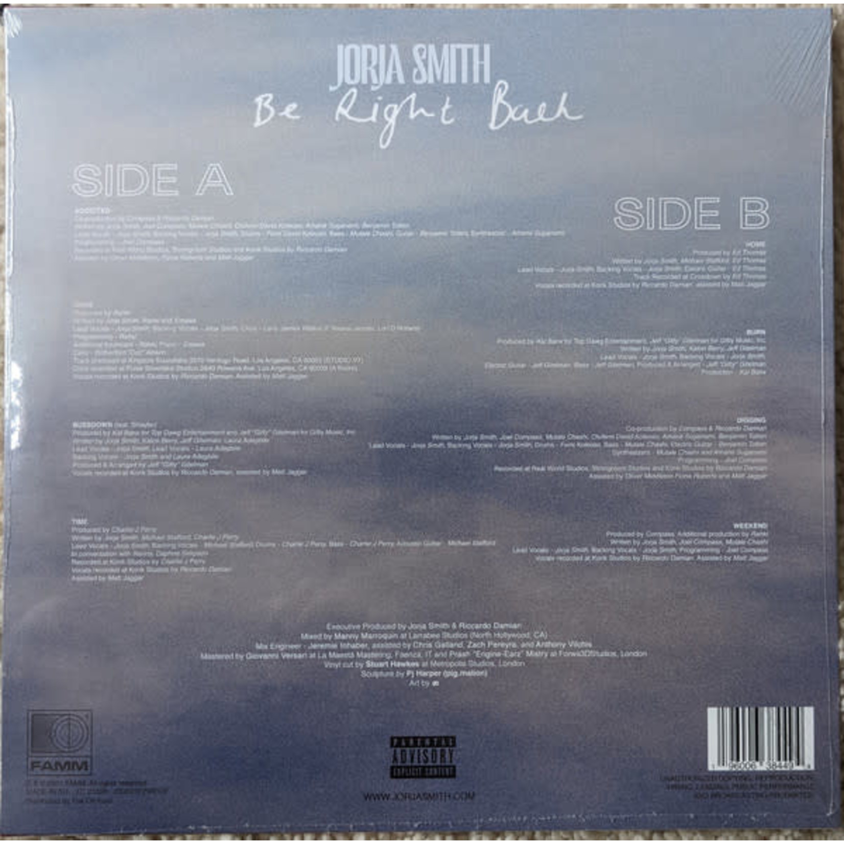 JORJA SMITH BE RIGHT BACK  12"  45 RPM  RED VINYL EP