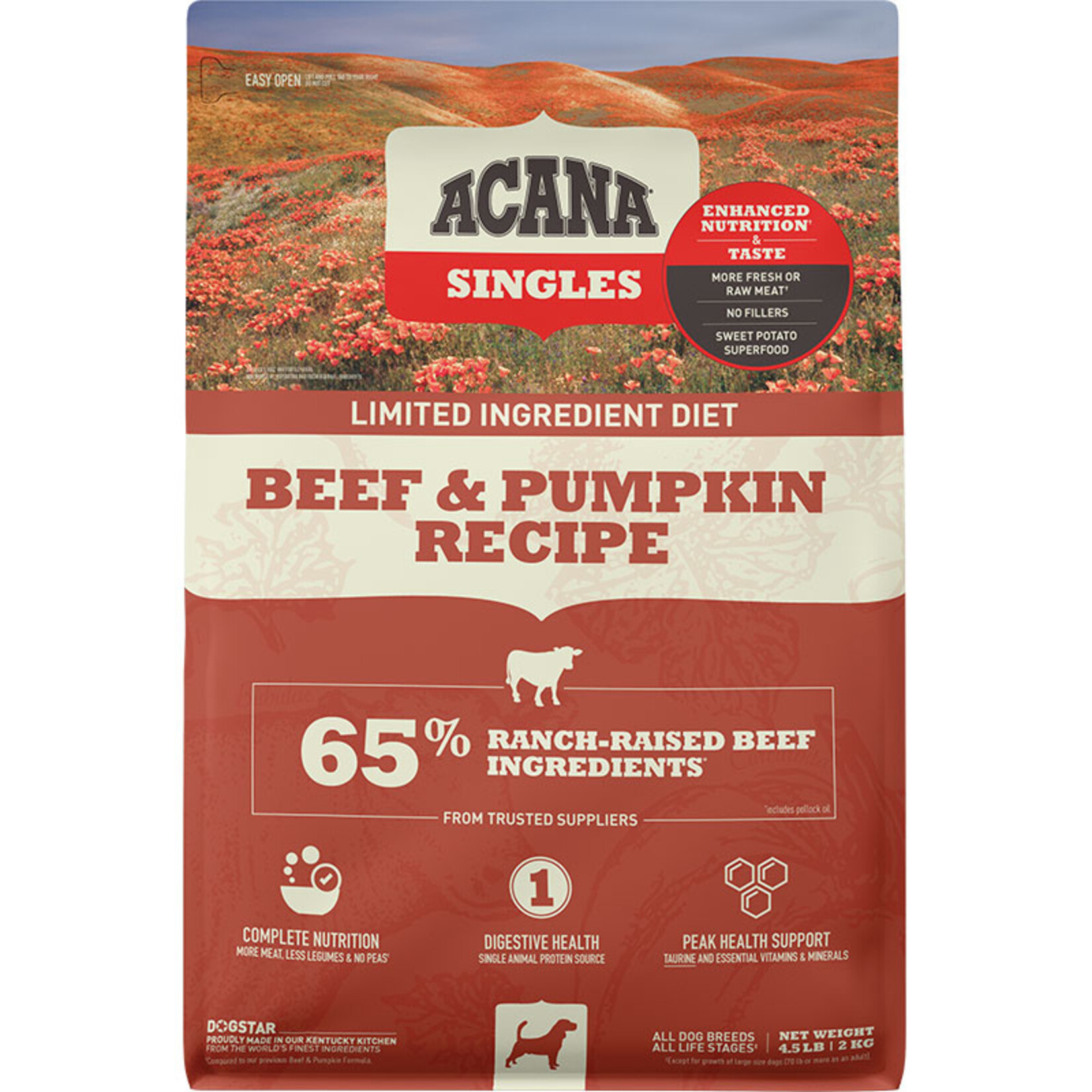 Acana ACA Acana Singles Beef & Pumpkin 4.5lb