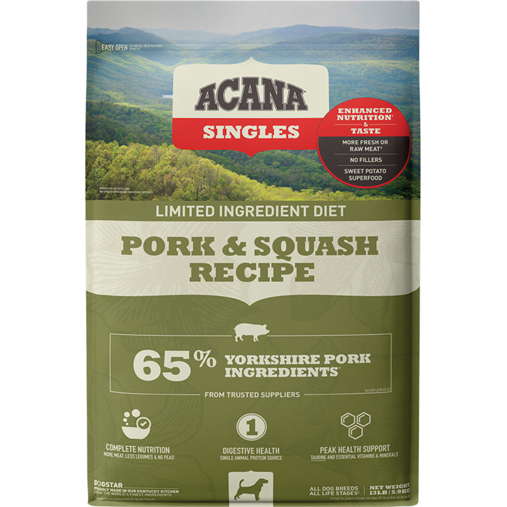 Acana ACA Acana Singles Pork & Squash 13lb