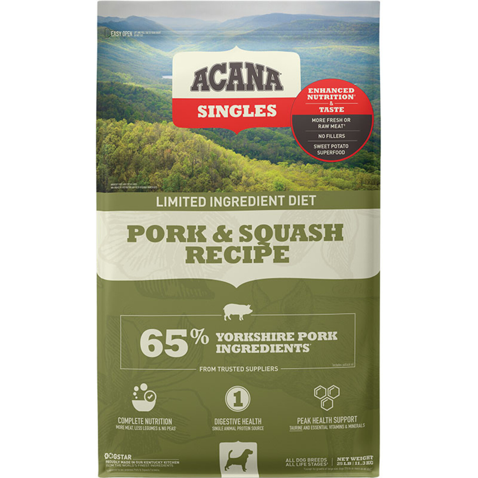 Acana ACA Acana Singles Pork & Squash 25lb