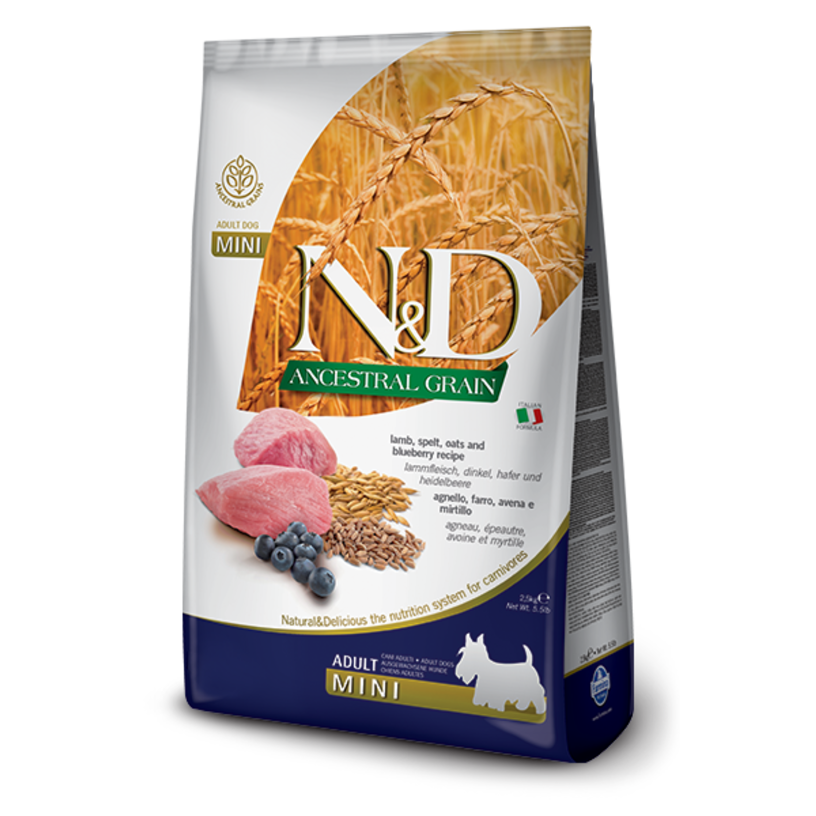 Farmina Farmina N&D Dog Ancestral Grain Lamb & Blueberry Mini 5.5lb