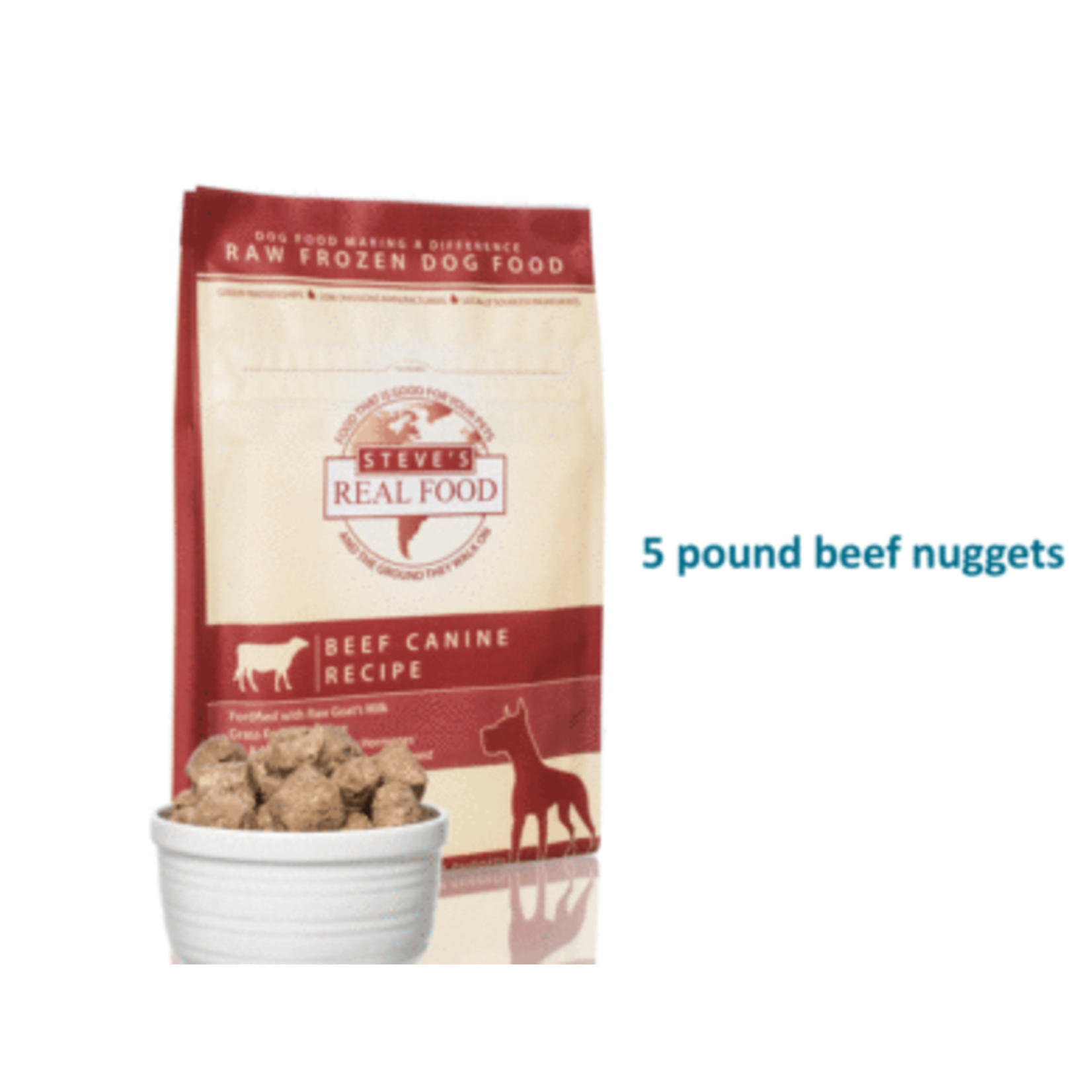 Steve's Real Food Steves Real Food Frozen Beef Nuggets 5lb