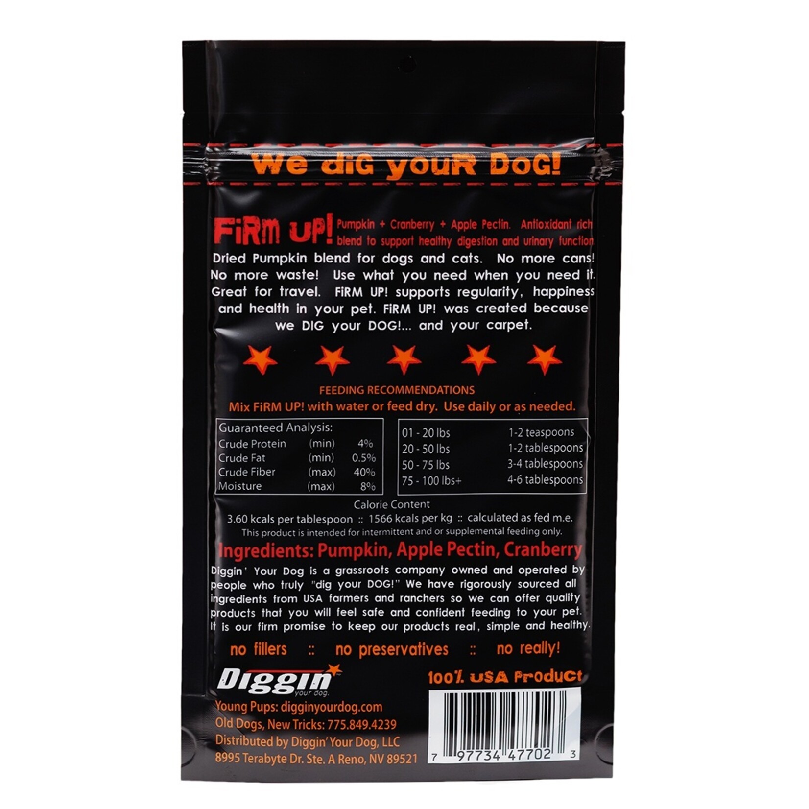 Diggin' Your Dog DYD Diggin' Your Dog Firm Up + Cranberry 4oz